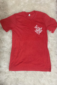 Red MH Tee w/  White Logo (heather)