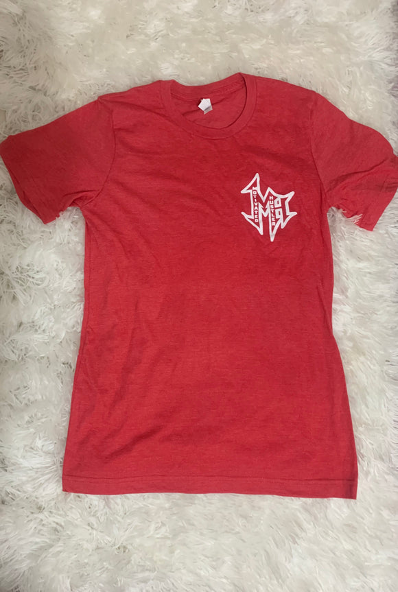 Red MH Tee w/  White Logo (heather)