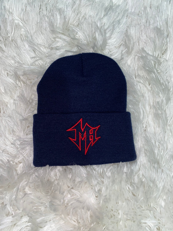 Navy Beanie w/ Red MH Logo