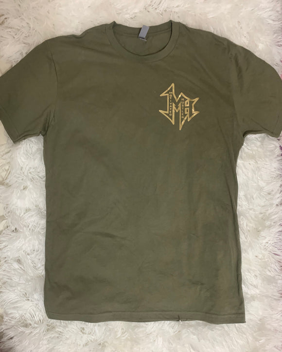 Army Green MH Tee W/ Metallic Gold Logo