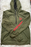 Army Green W/ Red Most Hated Windbreaker (Front &Back Logo)