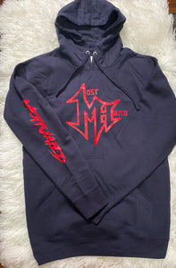 Navy Most Hated Hoodie w/ Red Logo