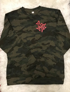 Camo MH Crew neck sweatshirt w/ Red 3M Logo