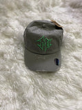 Distressed Light Grey Dad Hat W/ Mint MH Logo