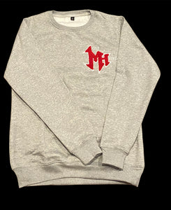 (MENS) Heather Grey/Red Most Hated Crewneck Sweater