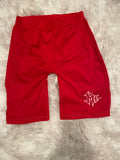 WOMEN'S RED/WHITE BIKER SHORT SET